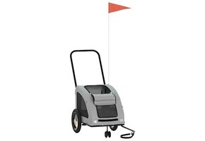 VidaXL Hondenfietstrailer Oxford Grijs - 34% Korting