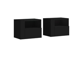 VidaXL Wandnachtkastjes 2 stuks 45cm Zwart - 40% Korting
