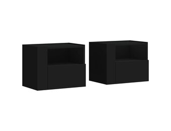 vidaXL Nachtkastjes wandgemonteerd 2 st 45x30x35 cm zwart