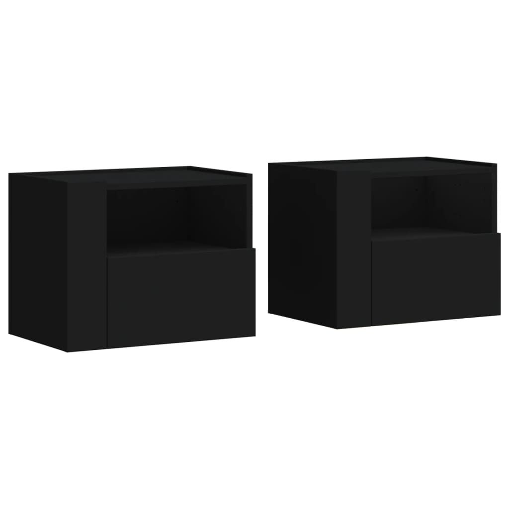 vidaXL Nachtkastjes wandgemonteerd 2 st 45x30x35 cm zwart