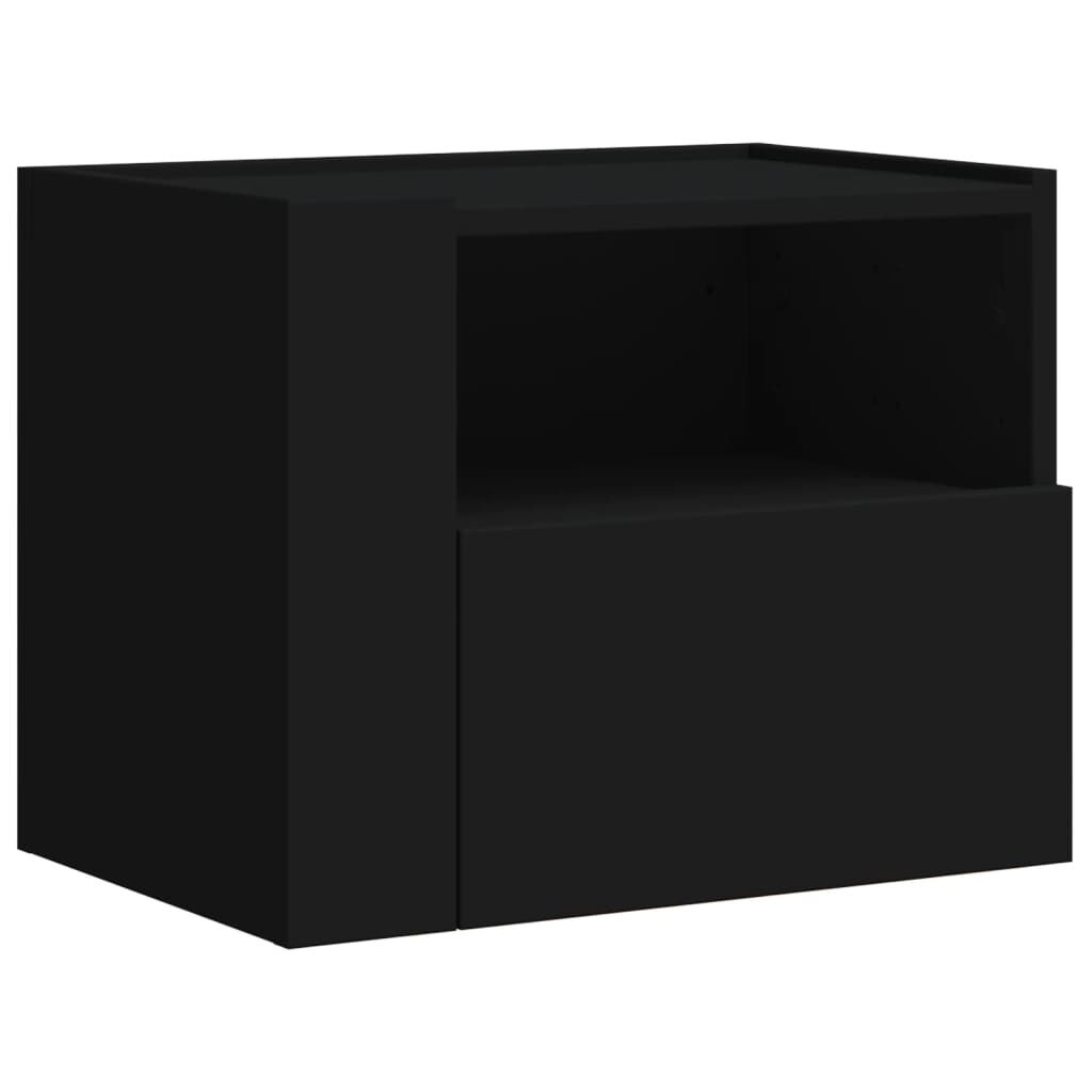 vidaXL Nachtkastjes wandgemonteerd 2 st 45x30x35 cm zwart