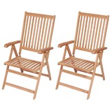 Teakhouten Tuinstoelen - 2 st. Verstelbaar (35% Korting)