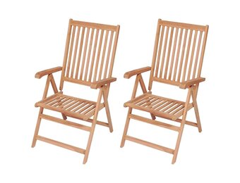 Teakhouten Tuinstoelen - 2 st. Verstelbaar (35% Korting)