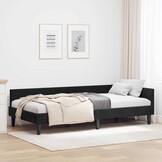vidaXL Hoekbedframe Zwart 90 x 190 cm Velvet en Engineered hout
