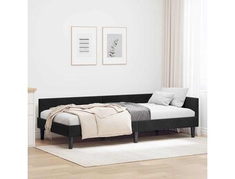 vidaXL Hoekbedframe Zwart 90 x 190 cm Velvet en Engineered hout