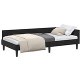 vidaXL Hoekbedframe Zwart 90 x 190 cm Velvet en Engineered hout