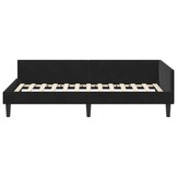 vidaXL Hoekbedframe Zwart 90 x 190 cm Velvet en Engineered hout