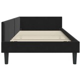 vidaXL Hoekbedframe Zwart 90 x 190 cm Velvet en Engineered hout