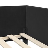 vidaXL Hoekbedframe Zwart 90 x 190 cm Velvet en Engineered hout