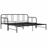 vidaXL Slaapbankframe uittrekbaar metaal zwart 90x200 cm