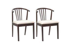 Set van 2 Eetkamerstoelen Lichtbruin Rubberhout - 54% Korting!