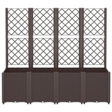 vidaXL Plantenbak met latwerk 160x40x140 cm polypropeen bruin