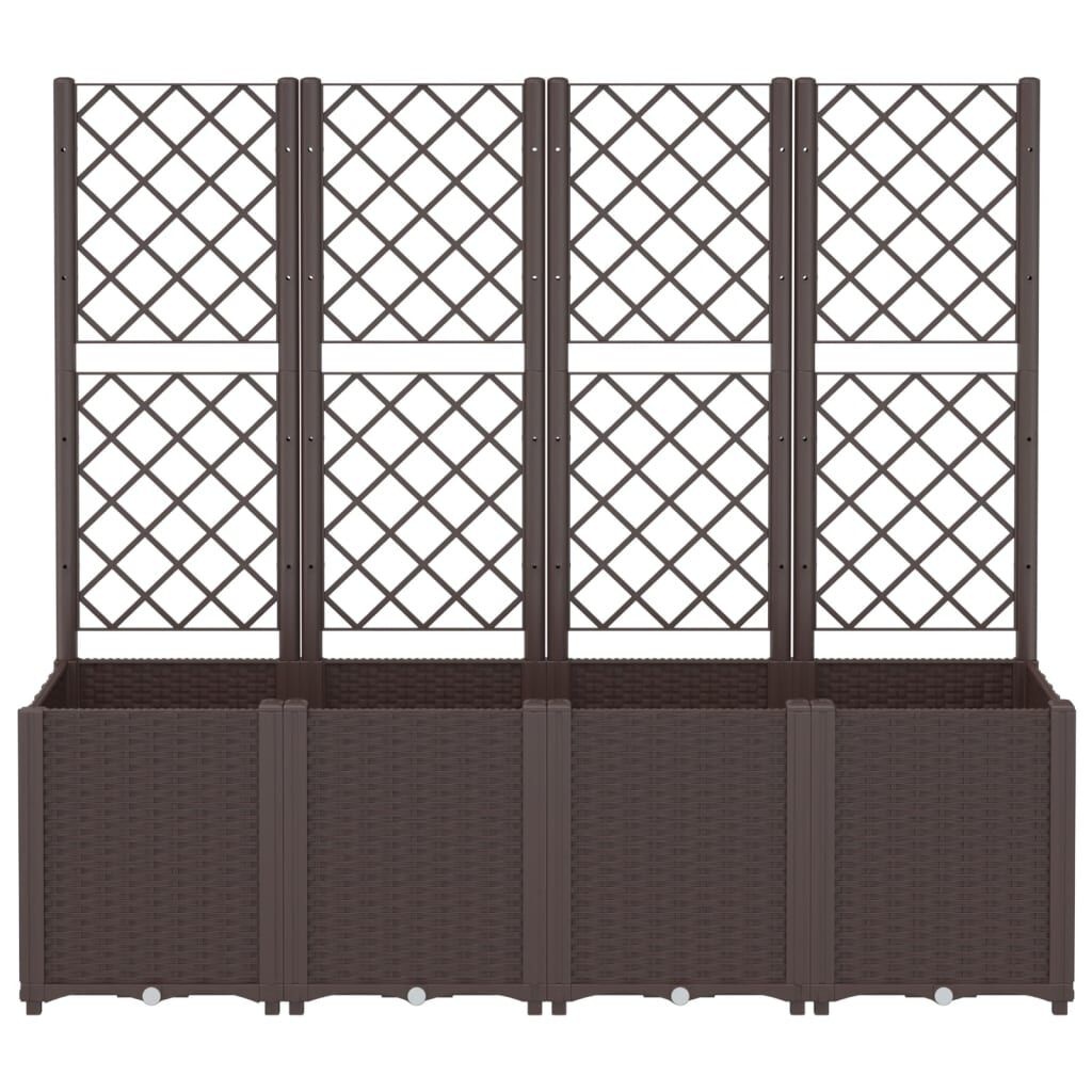 vidaXL Plantenbak met latwerk 160x40x140 cm polypropeen bruin