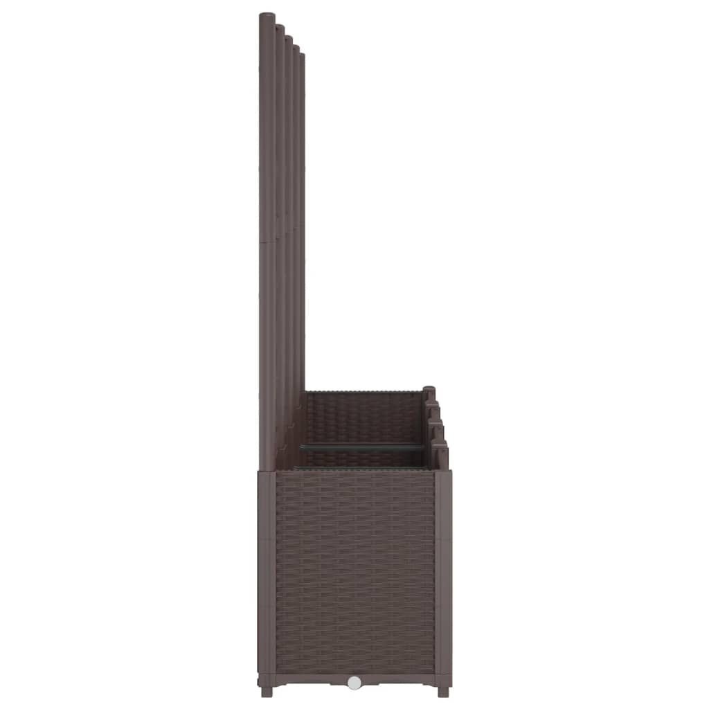 vidaXL Plantenbak met latwerk 160x40x140 cm polypropeen bruin