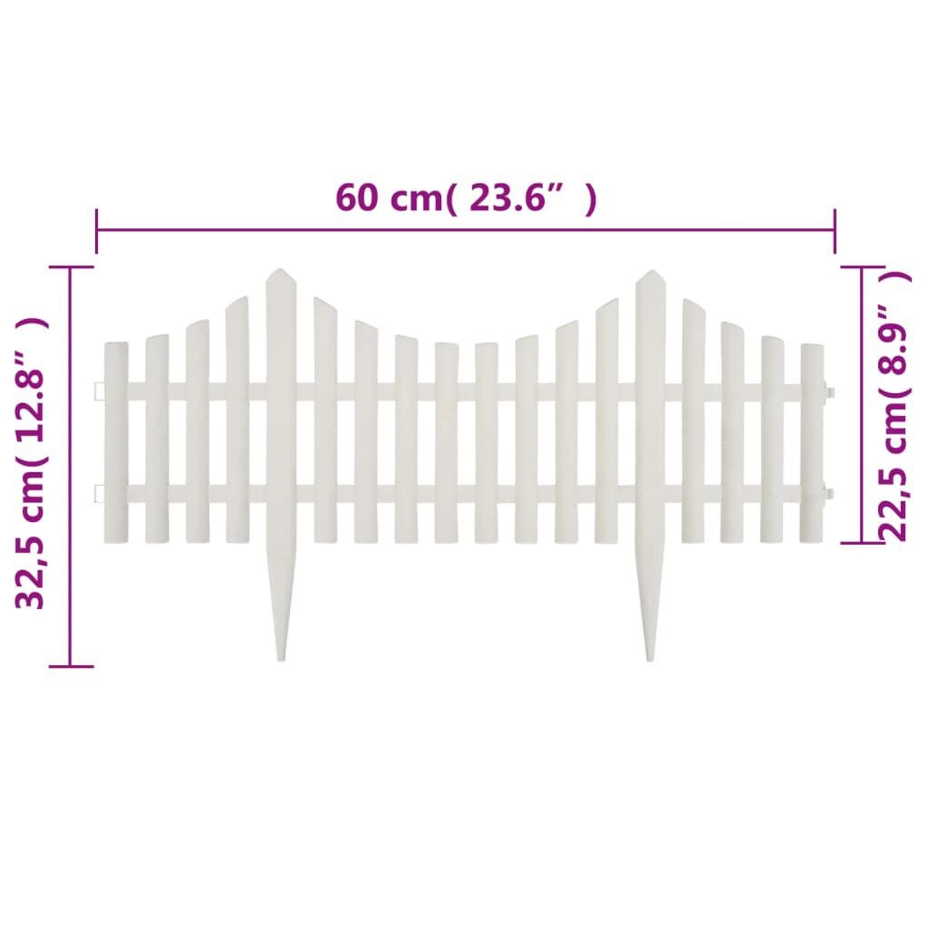 vidaXL Gazonranden 17 st 10 m wit