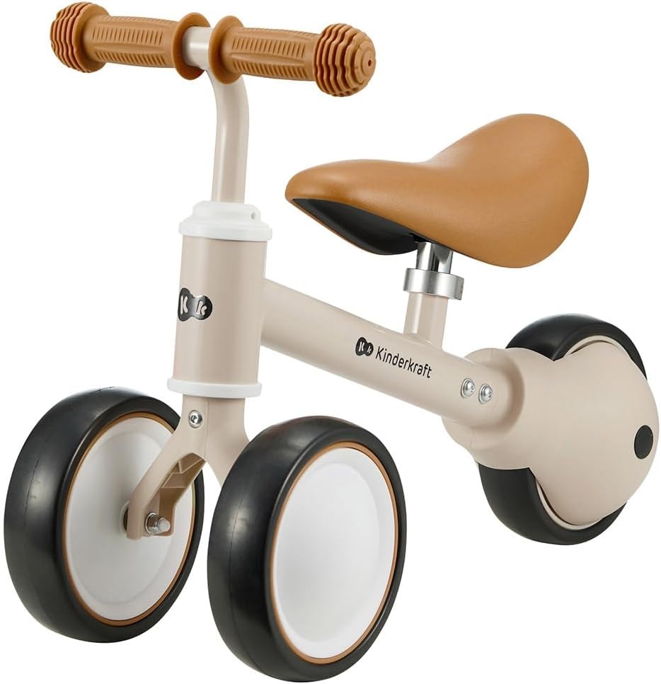 Kinderkraft Loopfiets CUTIE Beige - Multifunctionele 3-in-1 driewieler voor peuters