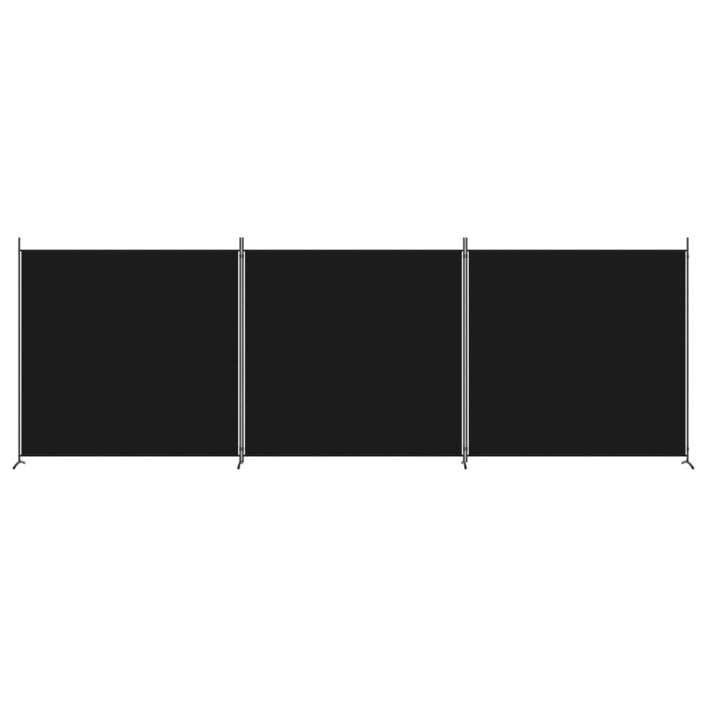 vidaXL Kamerscherm met 3 panelen 525x180 cm stof zwart