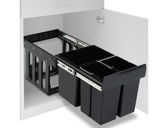 vidaXL Inbouwprullenbak uittrekbaar soft-close 48 L