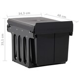 vidaXL Inbouwprullenbak uittrekbaar soft-close 48 L