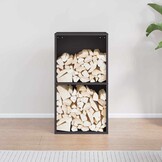 vidaXL Brandhoutrek 40x30x75 cm koudgewalst staal zwart