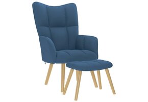 VidaXL Blauwe Relaxstoel met Voetenbank - 34% Korting