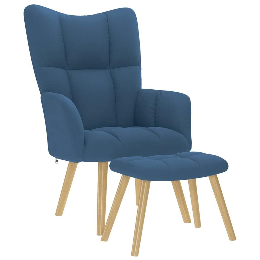 VidaXL Blauwe Relaxstoel met Voetenbank - 34% Korting