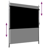 Antraciet Rolgordijn voor Buiten, 200x270 cm - 34% Korting!