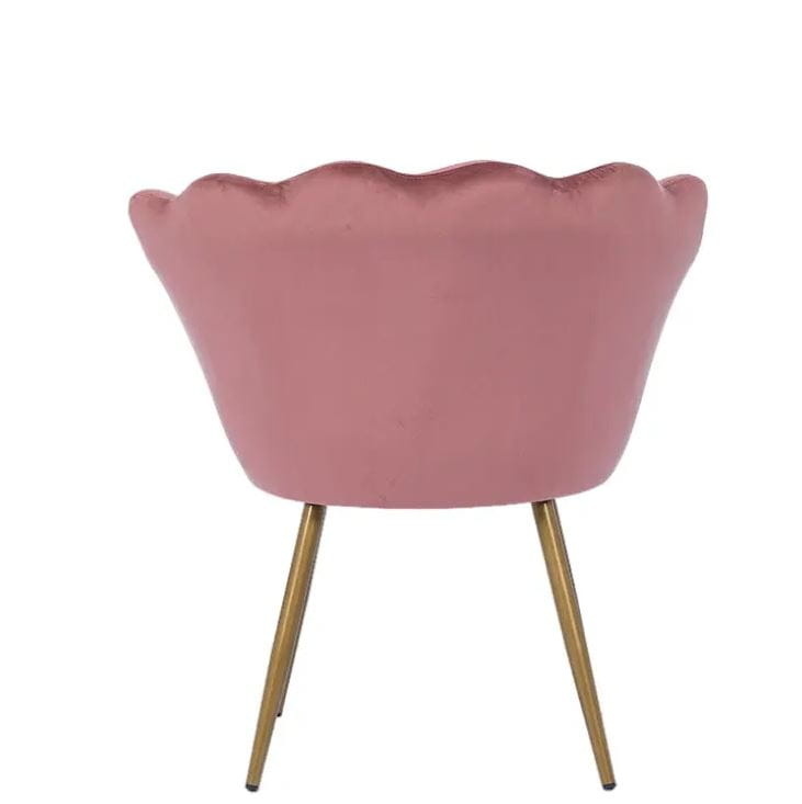 Schelp Fauteuil Velvet Roze met Gouden Poten - 59% Korting
