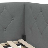 Hoekbedframe Donkergrijs Stof 90x200 cm - 35% Korting