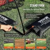 VEVOR 9-gaats honkbalnet, 91,4 x 76 cm, softbal honkbaltrainingsuitrusting voor het raken van pitching-oefeningen, draagbare snelmontagetrainer met draagtas, slagzone, grondpalen, voor jongeren en