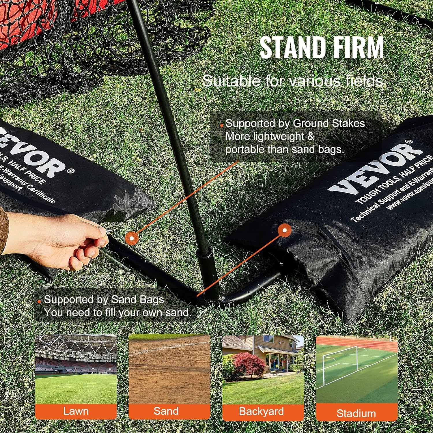 VEVOR 9-gaats honkbalnet, 91,4 x 76 cm, softbal honkbaltrainingsuitrusting voor het raken van pitching-oefeningen, draagbare snelmontagetrainer met draagtas, slagzone, grondpalen, voor jongeren en