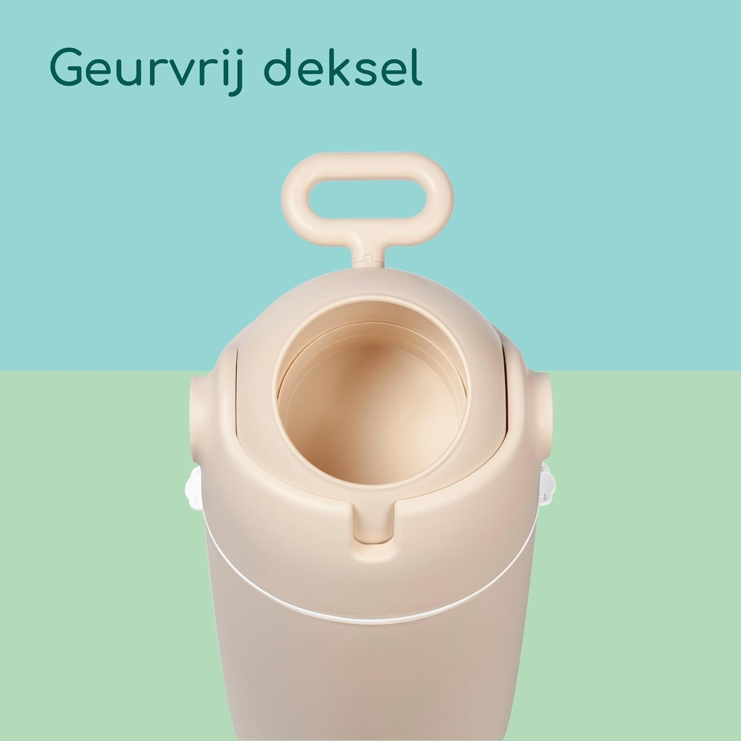 Bebeconfort geurdichte luieremmer maat M, luierafvalbak, geurvrij deksel, geschikt voor alle afvalzakken, kan tot 20 luiers bevatten, eenhandig gebruik, gerieflijk formaat, makkelijk te reinigen, Sand - Maat Medium