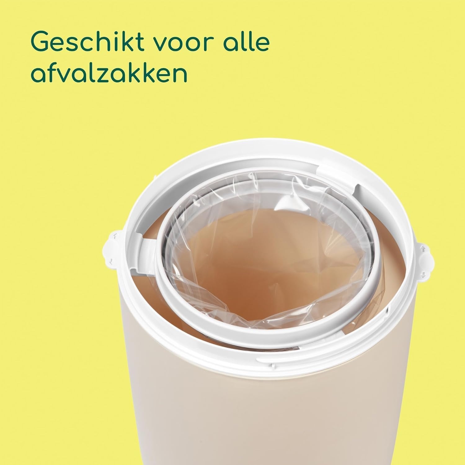 Bebeconfort geurdichte luieremmer maat M, luierafvalbak, geurvrij deksel, geschikt voor alle afvalzakken, kan tot 20 luiers bevatten, eenhandig gebruik, gerieflijk formaat, makkelijk te reinigen, Sand - Maat Medium