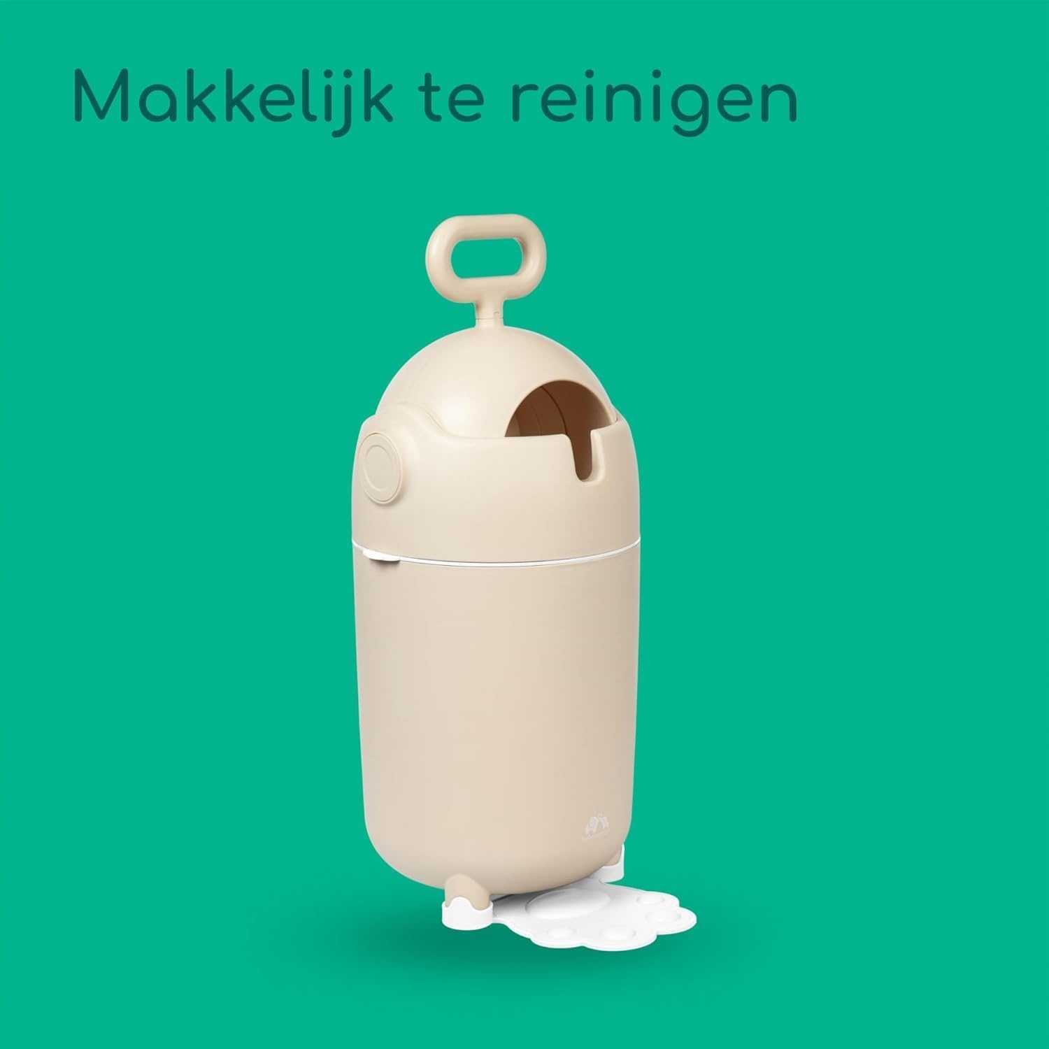 Bebeconfort geurdichte luieremmer maat M, luierafvalbak, geurvrij deksel, geschikt voor alle afvalzakken, kan tot 20 luiers bevatten, eenhandig gebruik, gerieflijk formaat, makkelijk te reinigen, Sand - Maat Medium