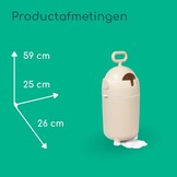 Bebeconfort geurdichte luieremmer maat M, luierafvalbak, geurvrij deksel, geschikt voor alle afvalzakken, kan tot 20 luiers bevatten, eenhandig gebruik, gerieflijk formaat, makkelijk te reinigen, Sand - Maat Medium