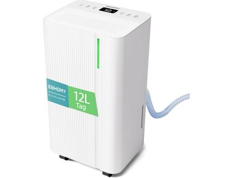 Euhomy Luchtontvochtiger 12L - Wit - Krachtige Ontvochtiging voor 25m²