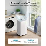 Euhomy Luchtontvochtiger 12L - Wit - Krachtige Ontvochtiging voor 25m²