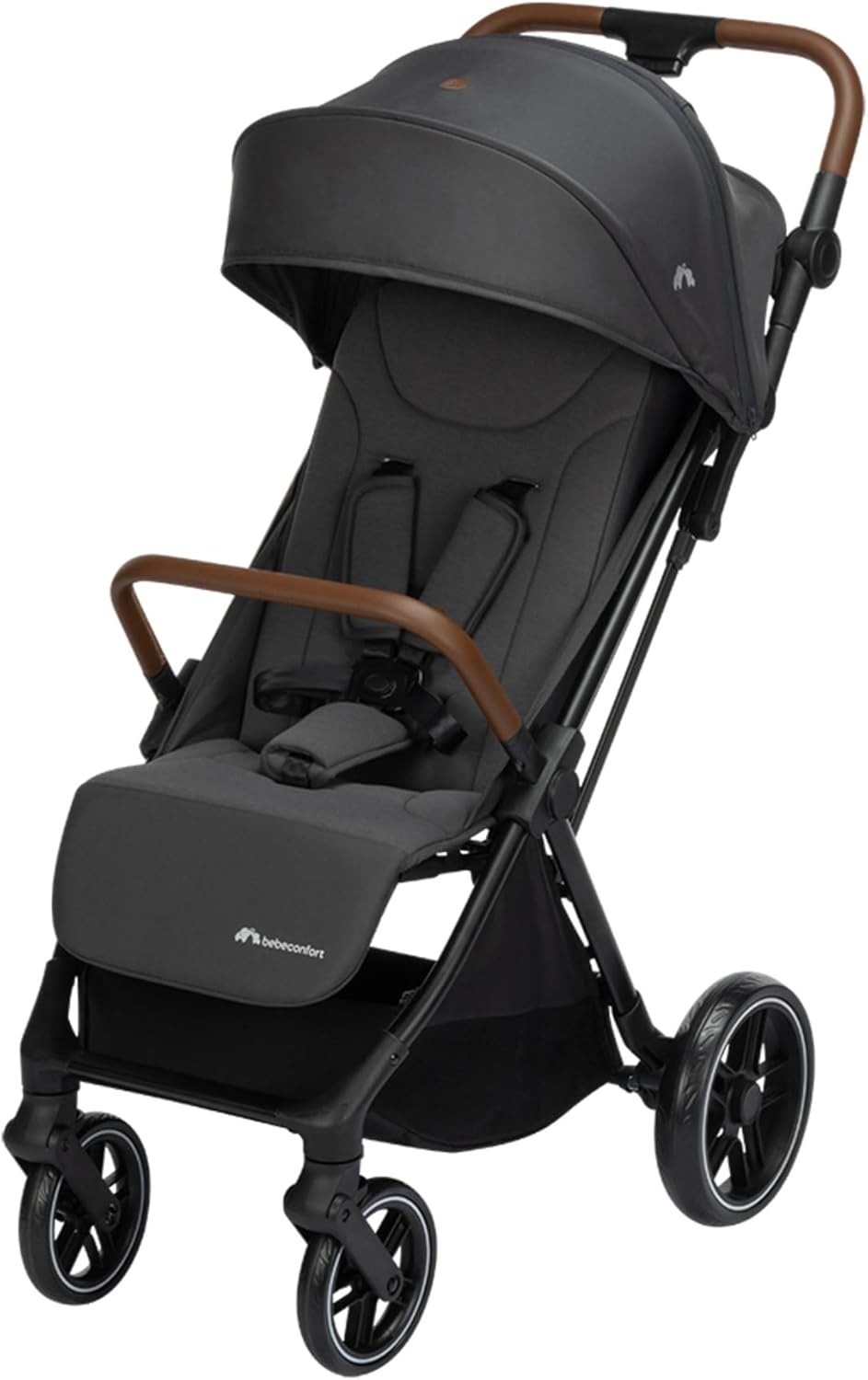 Bebeconfort Indra, Kinderwagen, 0-4 jaar (22 kg), Snelle Automatische Opvouwbare Kinderwagen, Geïntegreerde Vering, Compacte Kinderwagen, Vlakke Ligpositie, Compatibel met Autostoel, Mineral Graphite