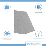 bonmedico Wedge Pillow, wigkussen voor bed en bank van hoogwaardig schuim als leeskussen & relaxkussen, sofakussen met intelligente wigvorm ook als kniekussen te gebruiken in thuiskantoor, grijs