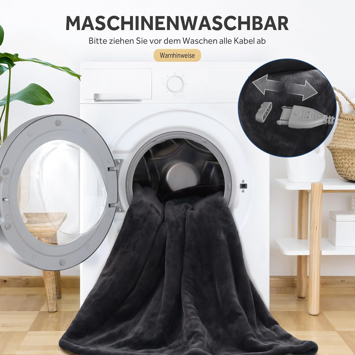 Elektrische elektrische deken, flanel, 130 x 180 cm, 6 temperatuurniveaus, 1-10 uur, automatische uitschakeling en oververhittingsbeveiliging, machinewasbaar, grijs