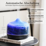 Porseme Aromadiffuser, 500 ml, handgeblazen glazen diffuser voor etherische oliën, luchtbevochtiger, ultrasoon, koele mist, stil, 7 soorten led-lichtkleuren, 15-21 uur, BPA-vrij voor woning, Dreamy