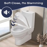 SAMODRA Premium toiletdeksel D-vorm, wc-bril met softclosemechanisme, wit wc-deksel met quick-release-functie en softclose, toiletbril met verstelbare scharnieren, wc-bril van duroplast