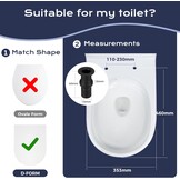 SAMODRA Premium toiletdeksel D-vorm, wc-bril met softclosemechanisme, wit wc-deksel met quick-release-functie en softclose, toiletbril met verstelbare scharnieren, wc-bril van duroplast