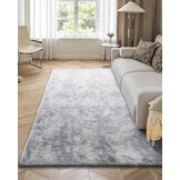 VEVOR Binnentapijt van zacht pluche met lange pool voor woonkamer, slaapkamer, modern hoogpolig esthetisch tapijt, pluisvrij, antislip, tie-dye, lichtgrijs, 1,8 x