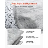VEVOR Binnentapijt van zacht pluche met lange pool voor woonkamer, slaapkamer, modern hoogpolig esthetisch tapijt, pluisvrij, antislip, tie-dye, lichtgrijs, 1,8 x