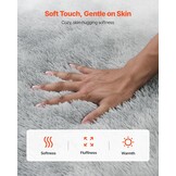 VEVOR Binnentapijt van zacht pluche met lange pool voor woonkamer, slaapkamer, modern hoogpolig esthetisch tapijt, pluisvrij, antislip, tie-dye, lichtgrijs, 1,8 x