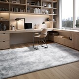 VEVOR Binnentapijt van zacht pluche met lange pool voor woonkamer, slaapkamer, modern hoogpolig esthetisch tapijt, pluisvrij, antislip, tie-dye, lichtgrijs, 1,8 x