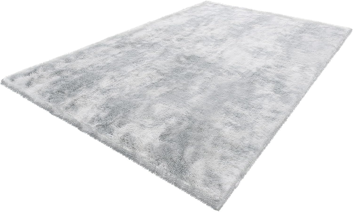 VEVOR Binnentapijt van zacht pluche met lange pool voor woonkamer, slaapkamer, modern hoogpolig esthetisch tapijt, pluisvrij, antislip, tie-dye, lichtgrijs, 1,8 x