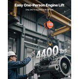 VEVOR Trekkoord met 2 T draagvermogen, handketting, 3 m hefhoogte, hoes met G80-ketting, krachtige takel, handmatige takel voor garages, magazijnen, automobielmachines, oranje