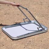 AKTIVE Camping table, foldable lightweight table, folding legs, dimensions 60 x 40 x 50 cm, MDF, steel frame, malva colours, carry handle (52870)
